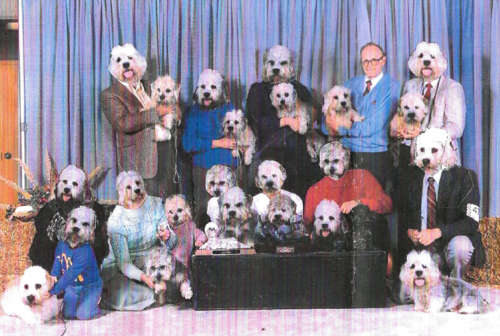 Western Booster with everyone's face edited to look like a Dandie